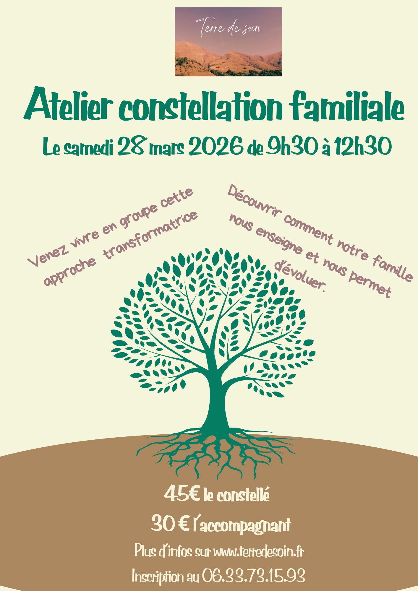 Atelier constellation familiale le 28 mars 2026